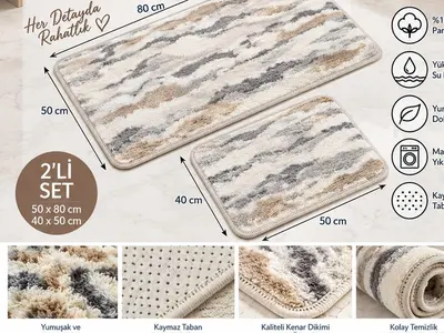 2’li Banyo Paspası Seti — ürün fotoğrafı